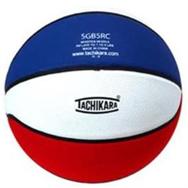 Tachikara Tachikara SGB5RC.SWR Rubber Basketball - Junior Size - Scarlet-White-Royal SGB5RC.SWR